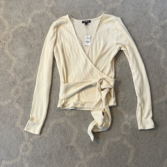 Express Tops - Express Cream Wrap Top